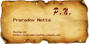Preradov Netta névjegykártya